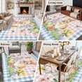 thumbnail image 5 of Large Area Rugs for Living Room Bedroom, Happy Easter Bunny 6'x9' Rug Washable Carpet Runner Indoor Outdoor, Spring Floral Pink Blue Plaid Non Slip Floor Mats Rug for Kitchen, Playroom, 5 of 8