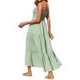 thumbnail image 5 of Franhais Women's Dress, Spaghetti Strap Sleeveless Ruched Solid Color Casual Long Dresses, S/M/L/XL, 5 of 6