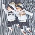 thumbnail image 5 of Douhoow 2PCS Newborn Baby Clothes Set Long Sleeve Letter Print Romper Pants Sequin Bow Hat, 5 of 9