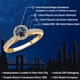 thumbnail image 2 of Gem Stone King 10K Yellow Gold Blue Mystic Topaz and Lab Grown Diamond Engagement Ring for Women | 0.79 Cttw | Round 5MM | Gemstone November Birthstone | Size 8, 2 of 6