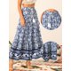 thumbnail image 2 of Falda floral Allegra K Boho con borlas Cintura elástica Casual maxi Azul S, 2 of 5