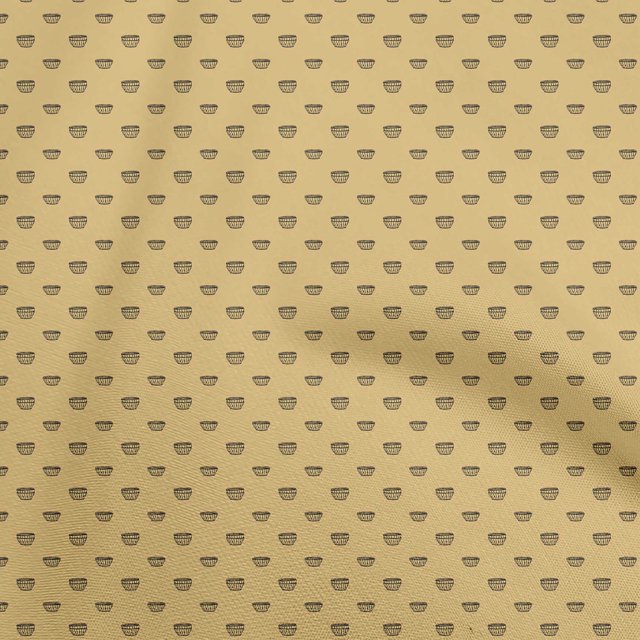 oneOone Velvet Yellow Fabric Minimal Retro Bowl Craft Projects Decor Fabric Printed By The Yard 58 Inch Wide