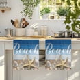 thumbnail image 4 of Blue Starfish Kitchen Towels Set of 2, Coastal Coral Ocean Ombre Brown Wooden Absorbent Dish Towels for Kitchen, Microfiber Hand Towel, Quick Drying Tea Towel for Cleaning Decorative Dishcloths, 4 of 7