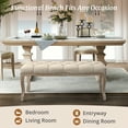 thumbnail image 5 of Dycanpo 45.2'' Bedroom Bench Seat Linen French Upholstered Ottoman Bench, Linen Color, 5 of 10