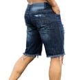 thumbnail image 4 of Xdegoge Ripped Denim Shorts for Men Slim Fit Distressed Jean Shorts with Hem Fashion Stretchy Summer Shorts Frayed Casual Denim Shorts for Streetwear, 4 of 6