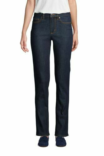 Lands' End Mid Rise Straight Leg Jeans 