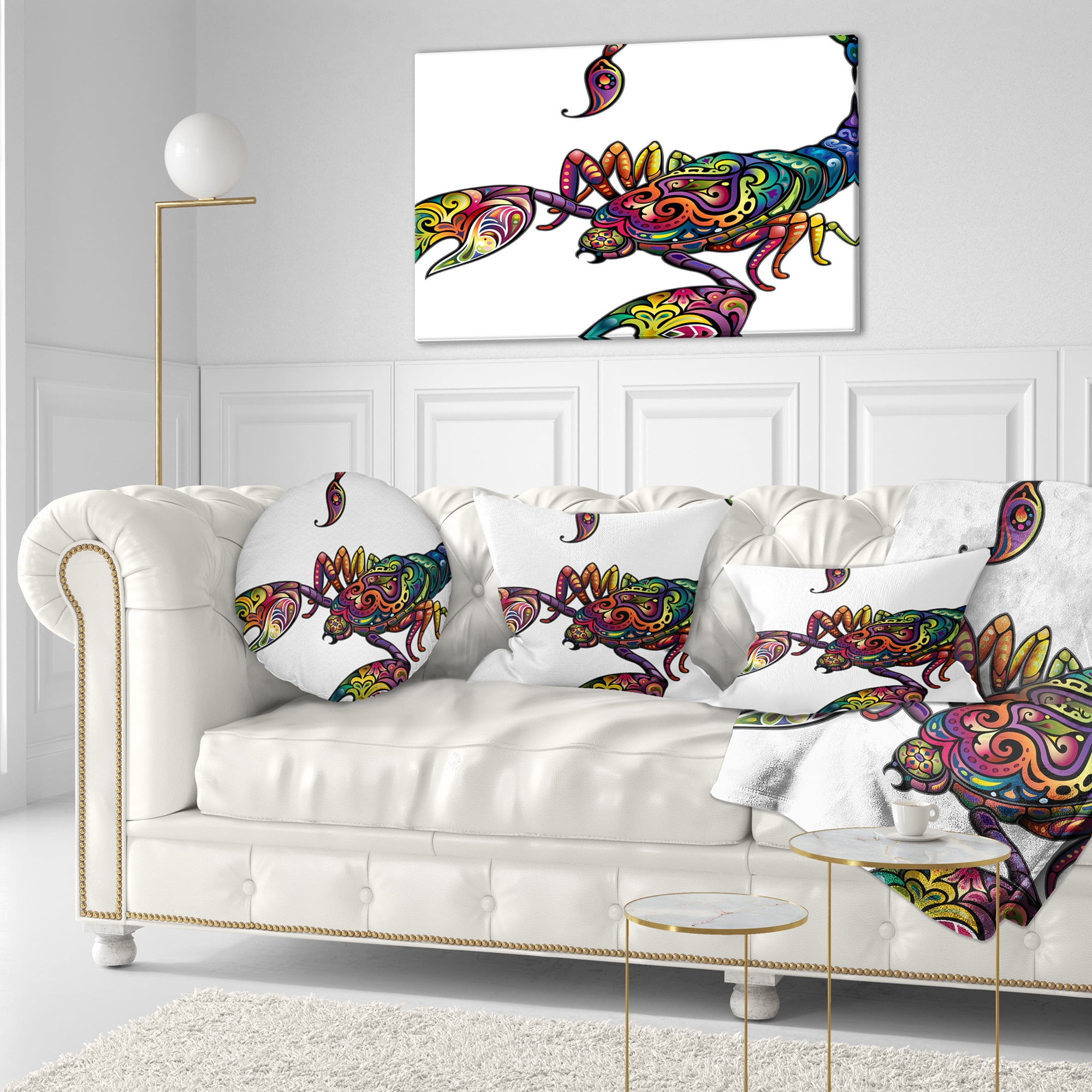 Designart Cheerful Scorpion - Animal Throw Pillow - 12x20