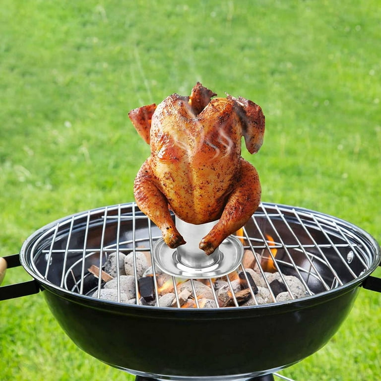 Stainless Steel Beer Can Chicken Stand Vertical Roaster Rack for