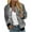 Gray, variant on Herrnalise Women's Bomber Jacket Casual Coat Zip Up Outerwear Windbreaker Floral Prints Overcoat With Pockets Gray,M