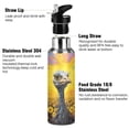 thumbnail image 3 of Ostrich Sunflowers Mountains Sports Water Bottle with Straw Lid Insulated Stainless Steel Leak Proof BPA Free Thermal Mug with Handle for Gym Yoga Cycling Camping, 3 of 8