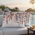 thumbnail image 4 of Brown Eucalyptus Fall Outdoor Waterproof Pillow Covers, Botanical Weeping Leaves Pastoral Decorative Rectangle Throw Pillowcase Sofa Cushion Sham for Patio/Couch/Chair, 20"x12" 2 Pack, 4 of 8