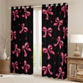 thumbnail image 4 of Homewish Black Pink Bowknot Curtains Pack of 2 (42x84 Each) for Kids, Kawaii Princess Ribbon Curtains Blackout, Cute Cartoon Bedroom Curtains, Living Room Curtains Decor, 4 of 6