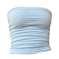 thumbnail image 4 of womens tank tops Strapless Striped Bandeau Tube Top Sleeveless Backless Casual Crop Top, 4 of 6