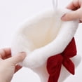 thumbnail image 5 of Mini Christmas Stocking Ornaments Small Velvet Christmas Socks with Bow Xmas Tree Hanging Decor for Holiday Party Home Fireplace Mantel Decoration, Set of 1 Miniature Stocking, 7.1 X 5.5 In, 5 of 7