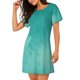 thumbnail image 2 of Fotbe Teal Turquoise1 Bata de Dormir para Mujer con Estampado, Camisón de Algodón de Manga Corta, Ropa de Dormir Casual, 2 of 6