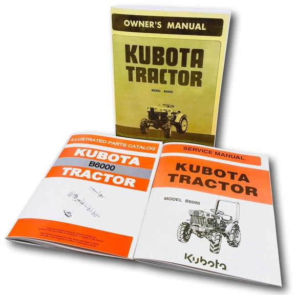 Kubota B6000 Tractor Service Parts Operators Repair Manual Shop Book Set Ovhl