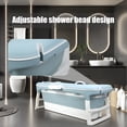 thumbnail image 6 of solautey Foldable Bathtub, Portable Freestanding Bathtub No Installation, Bathroom SPA Soaking Bath Tub, Shower Stall Collapsible Hot & Ice Bath for Indoor Outdoor - 58/50/46 inch, 6 of 8