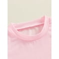 thumbnail image 2 of Bslissey Toddler Little Girls Summer 2Pcs Outfits Contrast Color Short Sleeve T-shirt Tops + Elastic Waist Shorts 12M 18M 24M 3T 4T 5T Kids Casual Short Pants Sets, 2 of 9