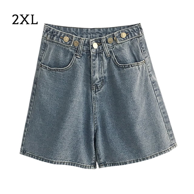 Pantalones cortos de mezclilla Mujer Chica Pantalones cortos sueltos informales de cintura alta de pierna ancha, XXL Scienceny AP001434-04