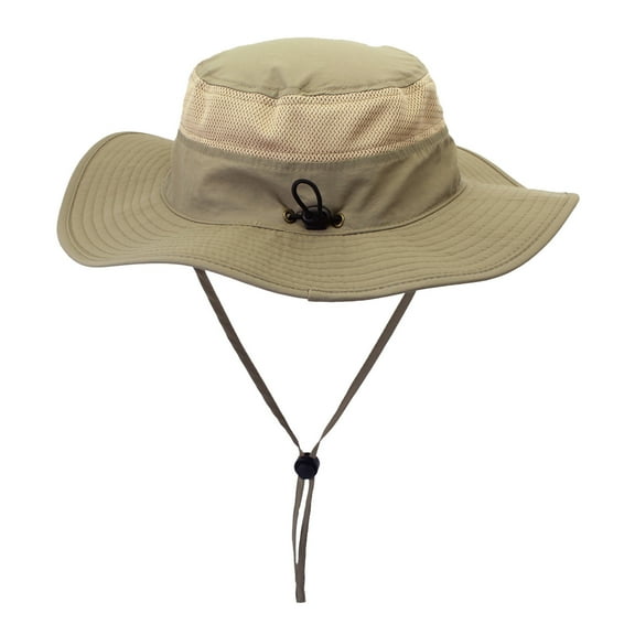 Usloyux 360° Sun Protection Wide Brim Fisherman Hat for Men, Breathable Mesh Top Outdoor Sun Hat for Fishing, Hiking, Camping, Adjustable Windproof Buckle