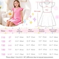 thumbnail image 4 of AmzBarley Girls Ruffle Shoulder Twirl Dress, Soft A‑Line Casual Dress for Toddler Little Girls 4T, Pink, 4 of 7