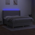 thumbnail image 5 of vidaXL Box Spring Bed with Mattress&LED Light Gray 72"x83.9" California King Fabric, 5 of 6
