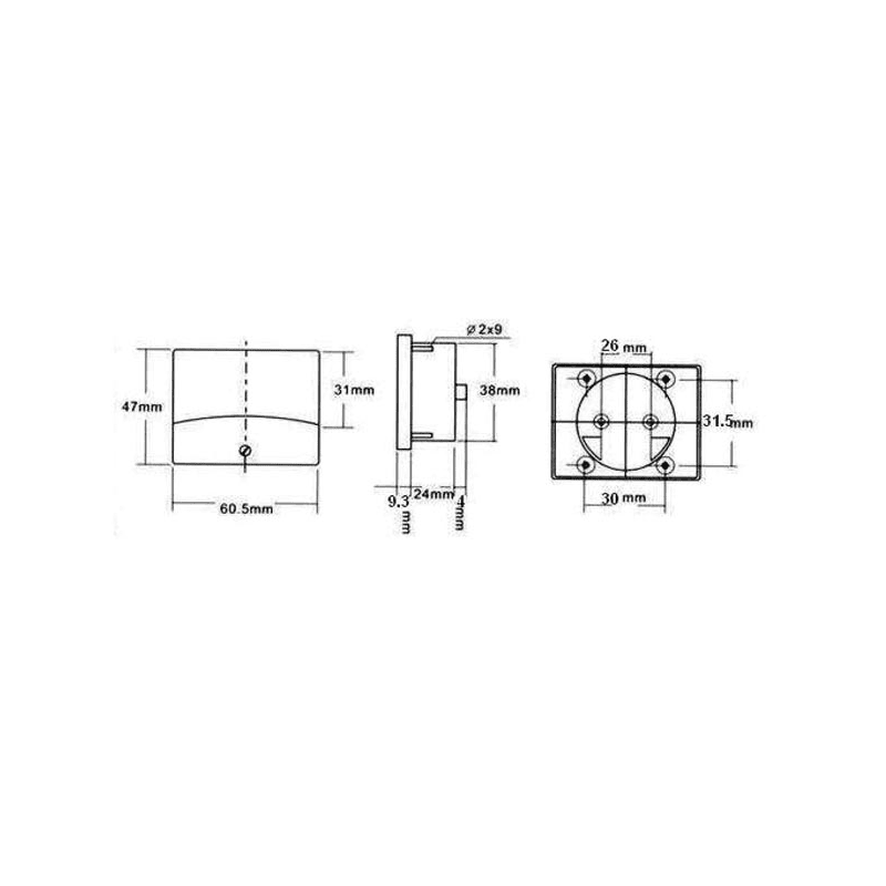 Velleman AIM60005 50uA DC Panel Meter, Analog, 2.4' x 1.9'