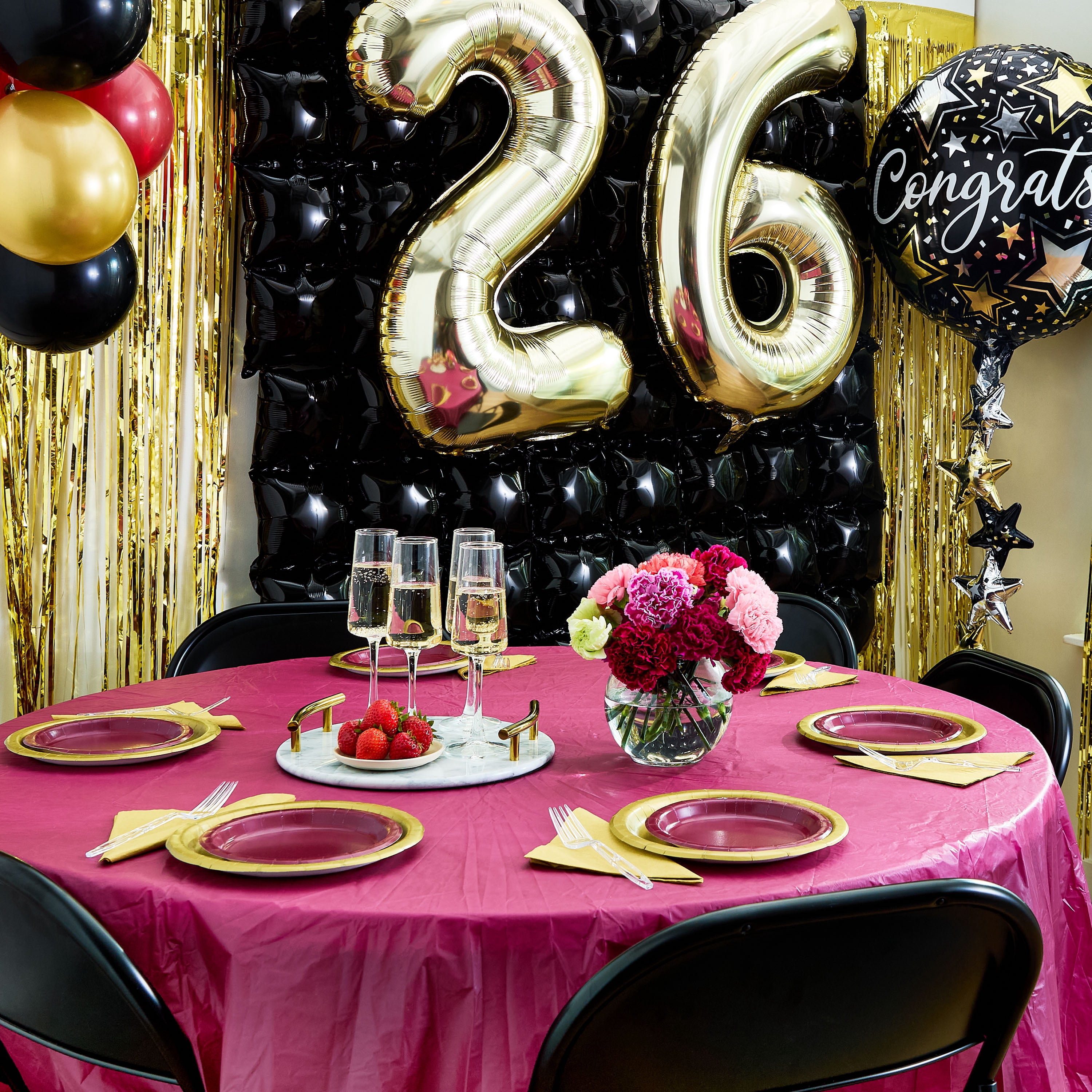 2 Count Foil Balloon Backdrops, Black, by Way To Celebrate