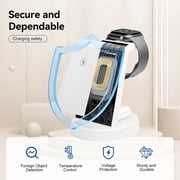 Charging Station, 18W Wireless Charger Compatible with iPhone 17 16 15 14 13 12, Wireless Phone Charger for Airpods 4 3 2 Pro, for iWatch Series, Charging Station for Multiple Devices, White