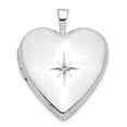 thumbnail image 1 of 14K White Gold 20mm White Gold w/ Diamond Heart Locket, 1 of 3
