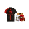 thumbnail image 1 of YONGHS Ensemble d'Uniforme de Muay Thai pour Garçons Enfants Tenues de Grappling Kickboxing Chemises de Sport avec Shorts Boxeurs Jaune&Blanc&Rouge 8, 1 of 3