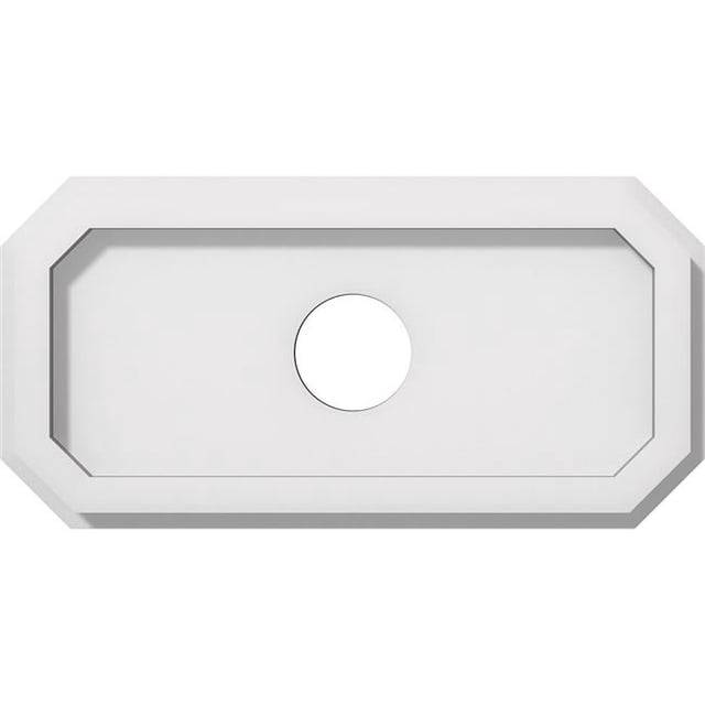 Ekena Millwork CMP12X6ED-02000 2 in. ID x 4 in. Rectangle Emerald Architectural Grade PVC Contemporary Ceiling Medallion