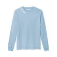 thumbnail image 2 of Daxton Premium EastCoast Men Long Sleeves T Shirt Ultra Soft Medium Weight Cotton, Light Blue Tee White Letters XS, 2 of 3