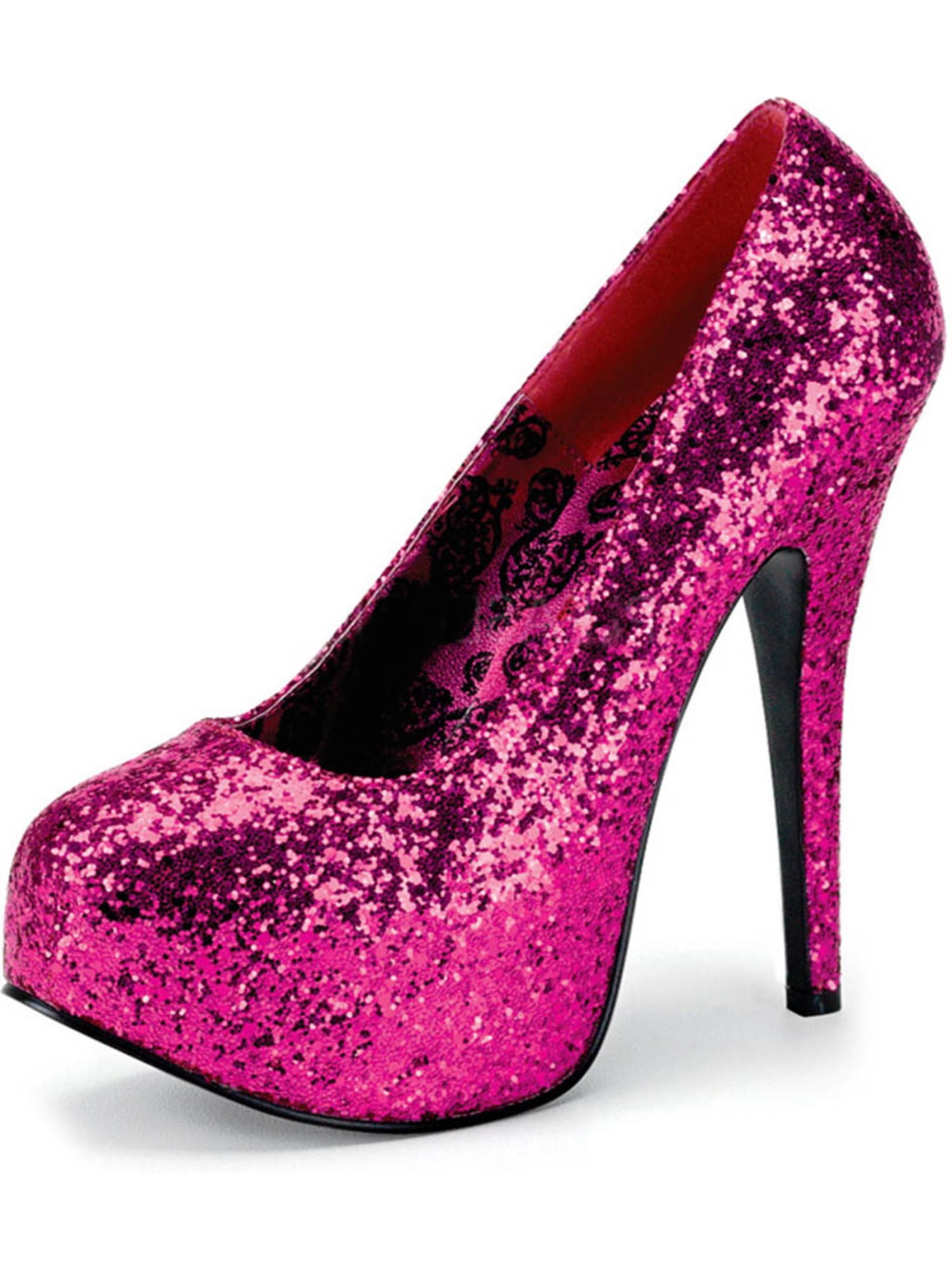 wide width glitter heels