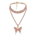 thumbnail image 2 of SPRING PARK Fashion Butterfly Pendant Necklace Rhinestone Butterfly Chain Women Crystal Choker, 2 of 6