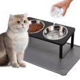 thumbnail image 1 of Elevated Cat Bowls Summark, antivómitos mejorados, con tapete para comida, 1 of 7