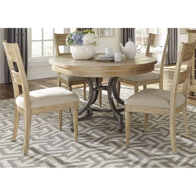 Liberty Furniture Harbor View 5 Piece Round Dining Set in Sand