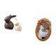 thumbnail image 5 of Juego de estatuas de conejo de con marco de fotos de resina ornamentado, soporte decorativo de mesa para exhibición de Pascua, jardín, armar, 5 of 8