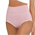 thumbnail image 2 of Voncos Womens High Waisted Briefs Pink, Tummy Control Stretchy Nylon Spandex Underwear, Comfortable Fray-Resistant Daily Wear Panties (Size S-XXL),Size S, 2 of 6