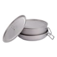 thumbnail image 1 of Riwcyla Pure Ti Pot Set 3L Pot Steaming Pan Frying Pan Camping Hanging Pot with Folding Handle, 1 of 6