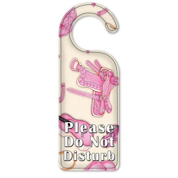 Do Not Disturb Door Knob Hanger Sign - Cowgirl (tan) - Image by Dan Morris