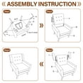 thumbnail image 7 of UIXE Faux Leather Accent Chair Comfortable Armchair Modern Upholstered Living Room Chair, Black, 7 of 7