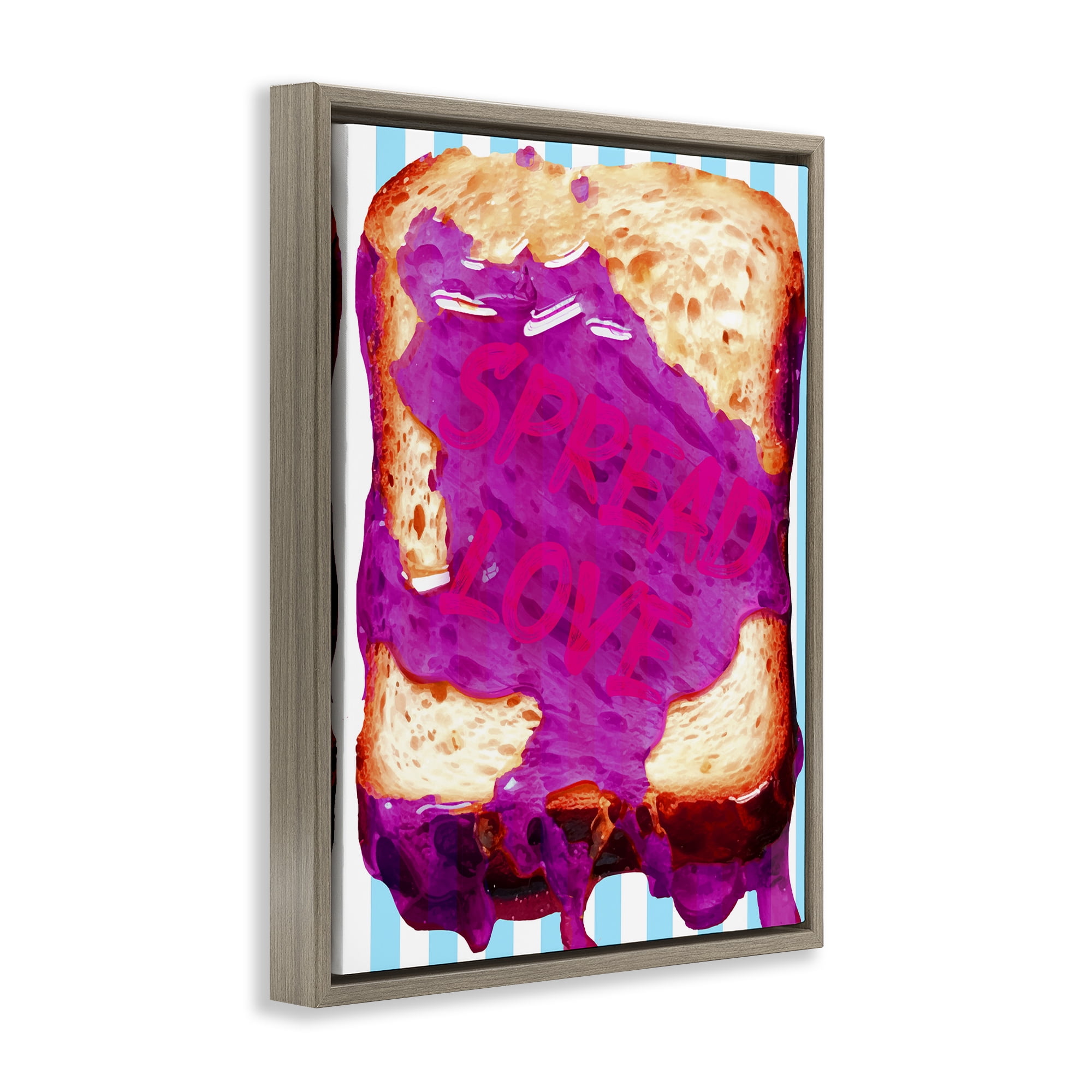 Stupell Industries Spread Love Toast Food & Beverage Painting Brown Floater Framed Art Print Wall Art, 25 x 31