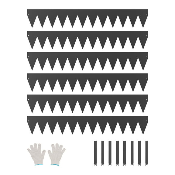 VEVOR Steel Landscape Edging, 6 Packs 40 x 6 in Rust-Resistant Metal Landscape Edging, Bendable Garden Edging Border, Heavy Duty Lawn Edging, Easy-to-Install, Flower Bed Yard Pathway Divider Black