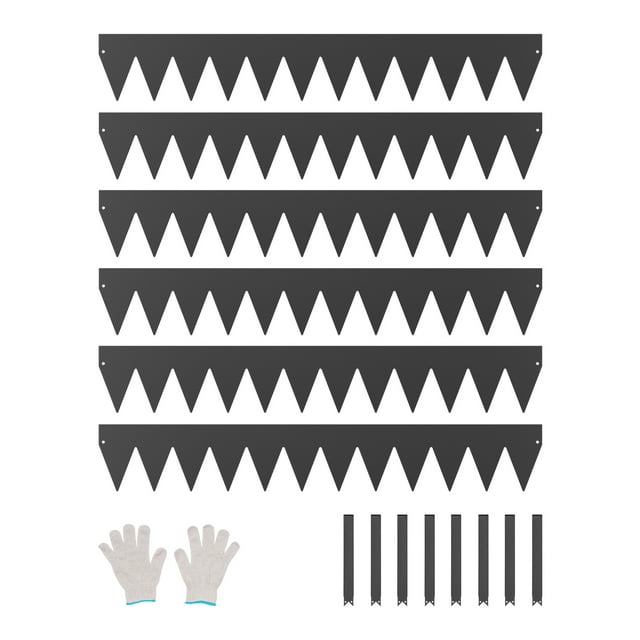 VEVOR Bordure Paysagère en Acier, Lot de 6, 40 x 6 Po, Bordure de Jardin Résistante à la Rouille, Noire