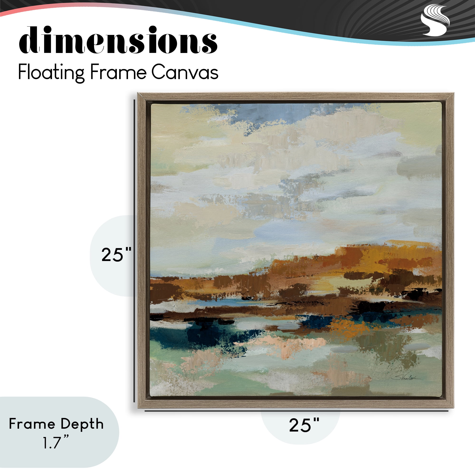 Stupell Industries American West Distortion Brown Framed Floater Canvas Wall Art, design by Silvia Vassileva