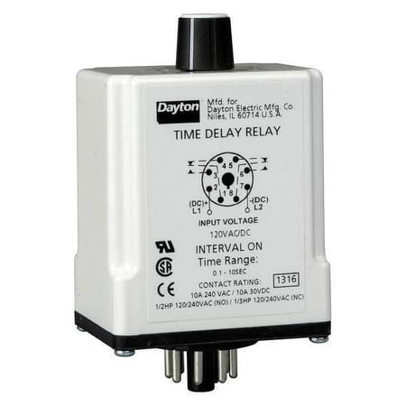 Dayton SinFunTimeDelayRelay  120VAC/DC  8Pins 1EGC8 price history on PriceWatchPro