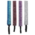 thumbnail image 1 of Miangastore Sports Head Wrap Silver Cloth 4Pcs 9.3x1In, 1 of 8