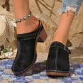 thumbnail image 2 of Rokment Womens Platform Chunky Block High Heels Dressy Clogs and Mules Slip on Sandals 2026 Summer Fashion Casual Suede Closed Toe Buckles Heeled Ladies Dress Slides Black Size 8, 2 of 7