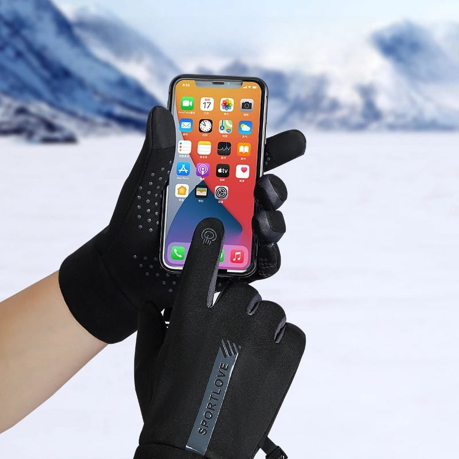 Bystar Men's and Women's Winter Gloves, Touch Screen Waterproof Windproof and Warm for Running, Cycling, Driving and Hiking